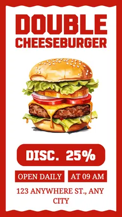 Double Cheeseburger Promotion Instagram Story