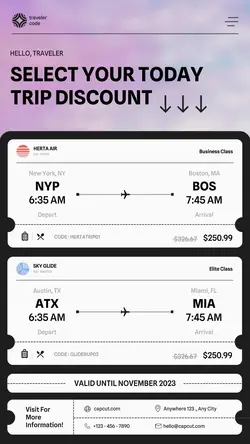 Travel Plane Ticket Promotion Instagram Story