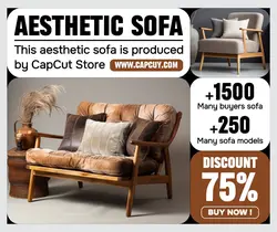 Aesthetic Sofa Promotion Facebook Post White Brown Modern