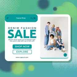 Denim Fashion Sale Fashion Industry Poster