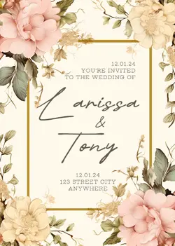 Non-Marketing Floral Wedding Invitation 