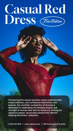 Casual Red Dress Promotion Instagram Story