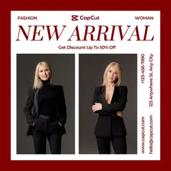 Red Fashion Woman Promotion Instagram Post