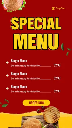 Fast Food Menu Social Media Template