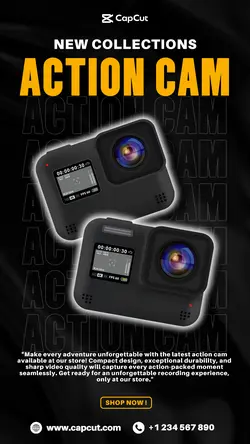 Electronics Action Cam Display Instagram Story Black