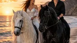 Horseback on beach
