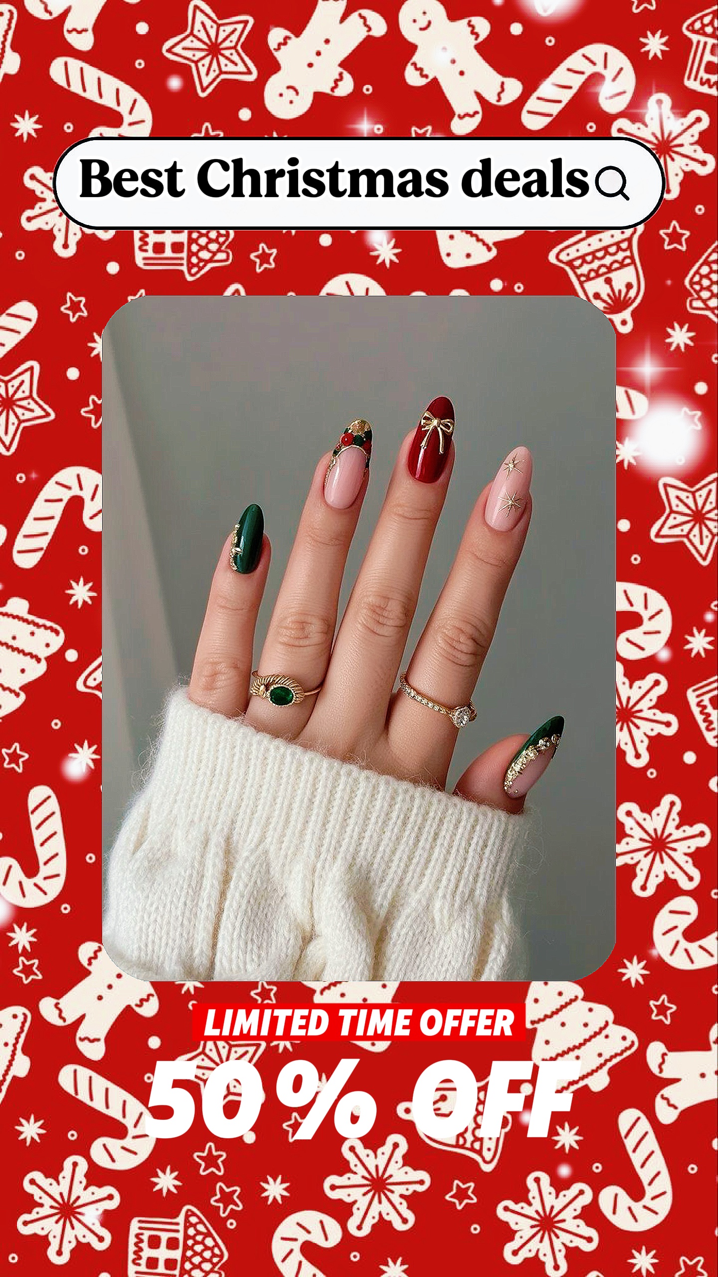 Promoción de rebajas navideñas