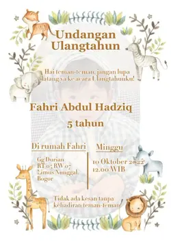 Undangan Ulangtahun