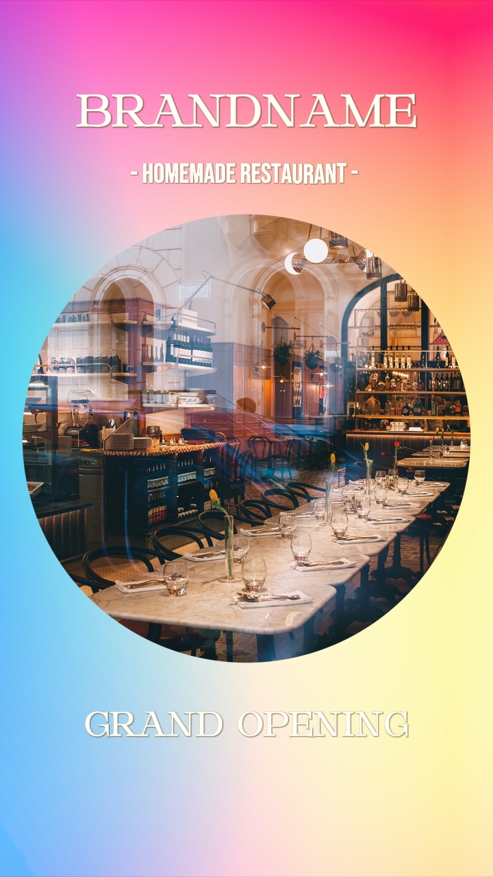 Comida Caseira Novo Restaurante Abertura Em Estilo Gradiente 
