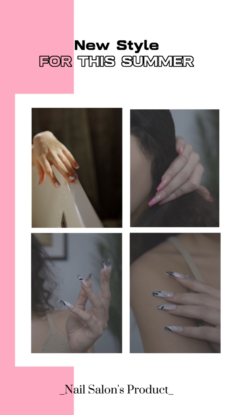 Produktanzeige im minimalistischen Stil für Nagelstudio