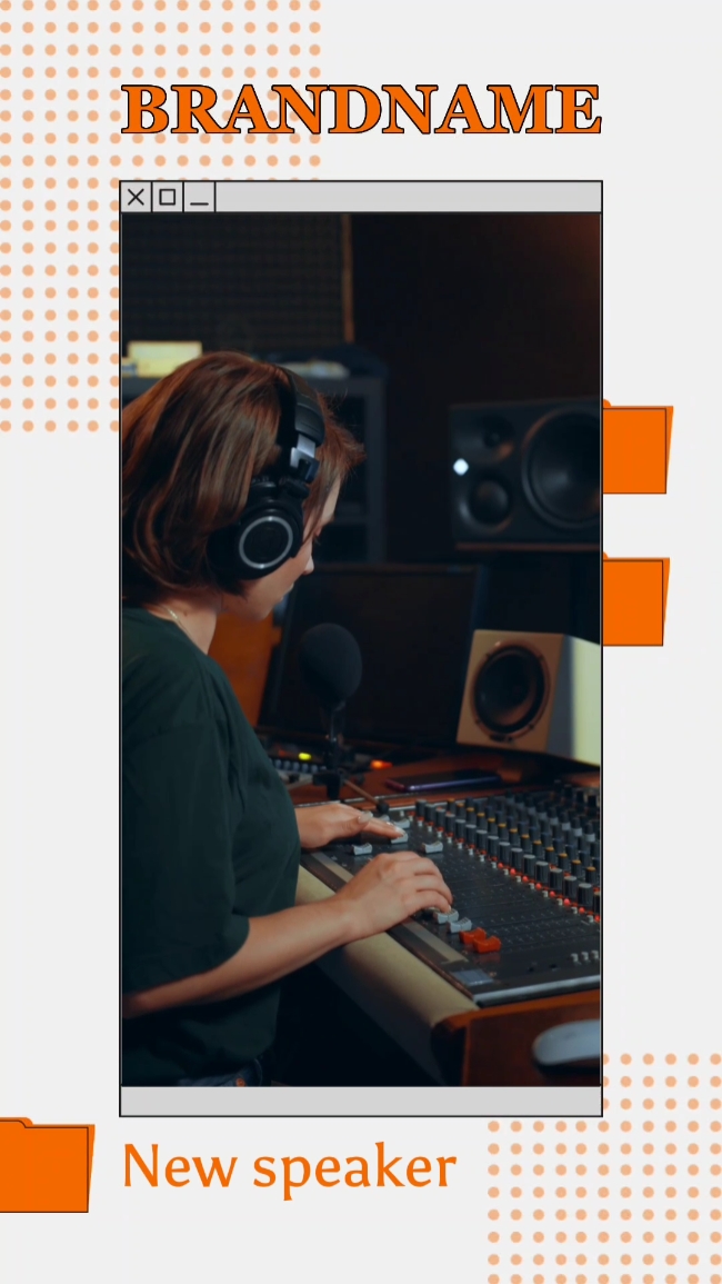 Elektronik, Audio-Lautsprecher, UI-Stil, Orange Weiß