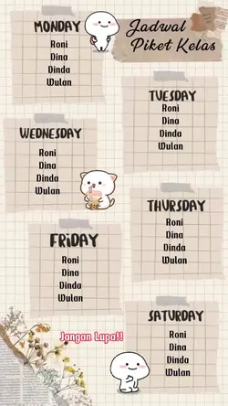 Jadwal Piket Kelas