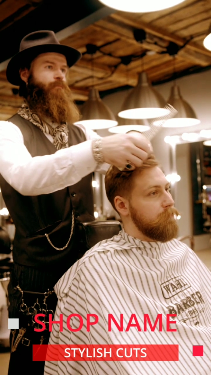 Promo de salon de coiffure minimaliste pour hommes