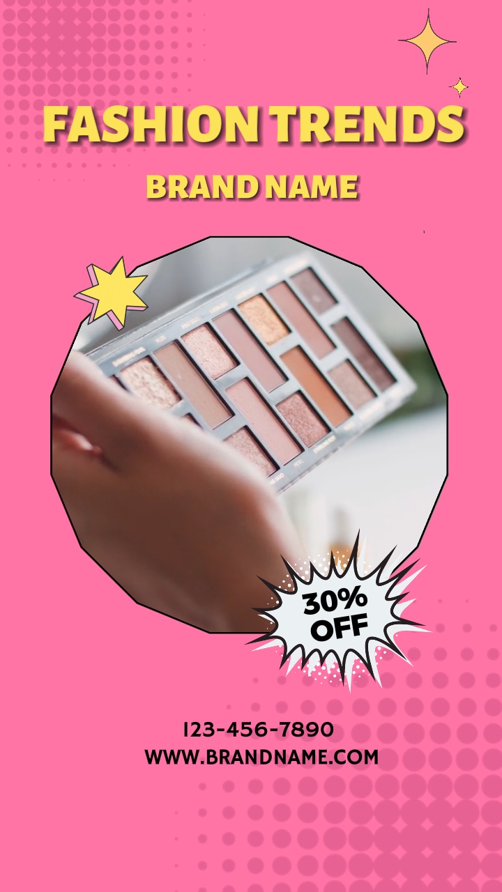 Display von Make-up-Produkten im Pop-Comic-Stil