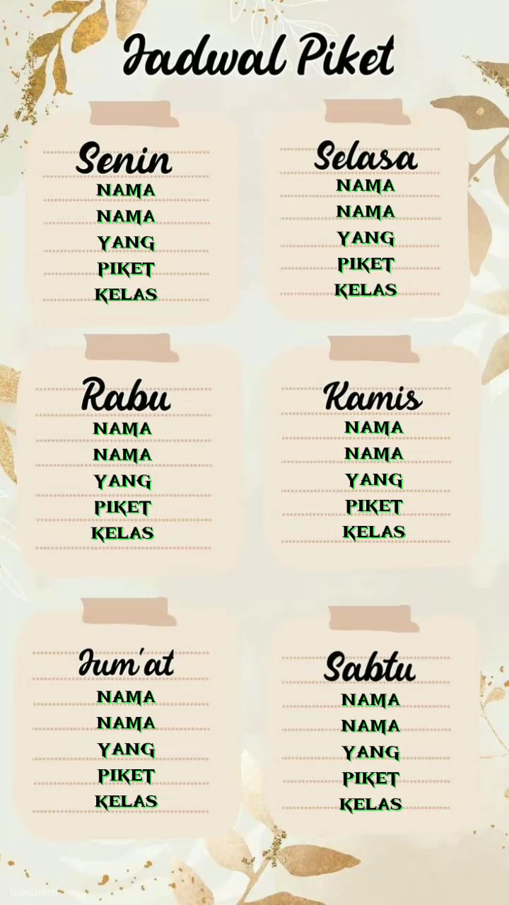 JADWAL PIKET