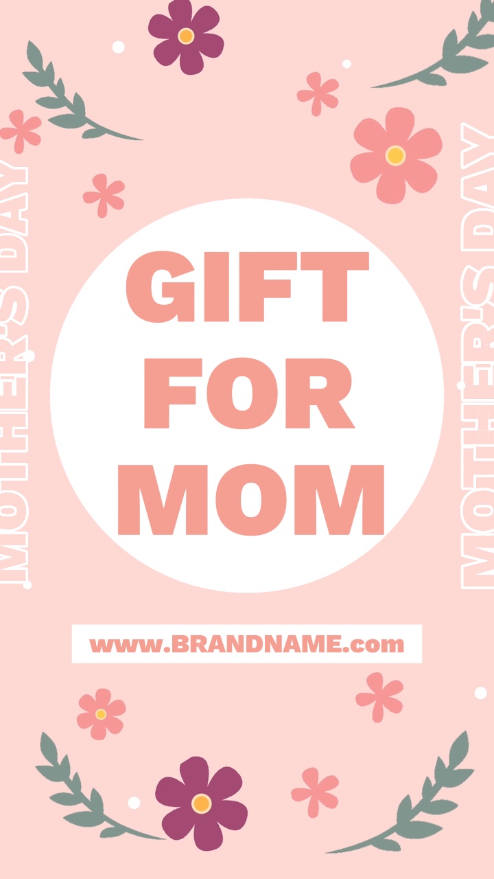 Promoção do Dia das Mães ilustrada em rosa pastel