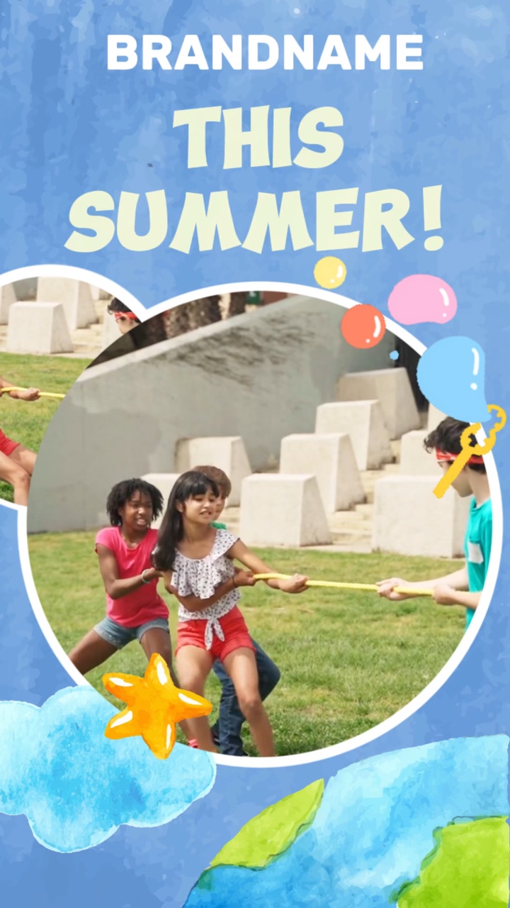 Modelo de promoção de acampamento de verão