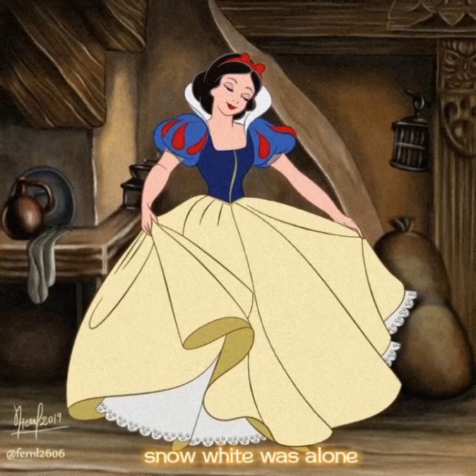 Snow white was alone