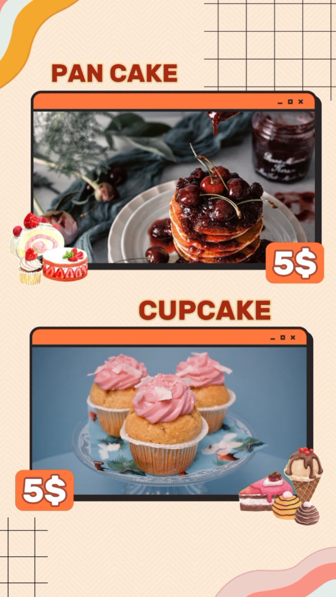 Oranye, Coklat, Gaya Retro, Toko Makanan Ringan, Penjualan Pembukaan Baru