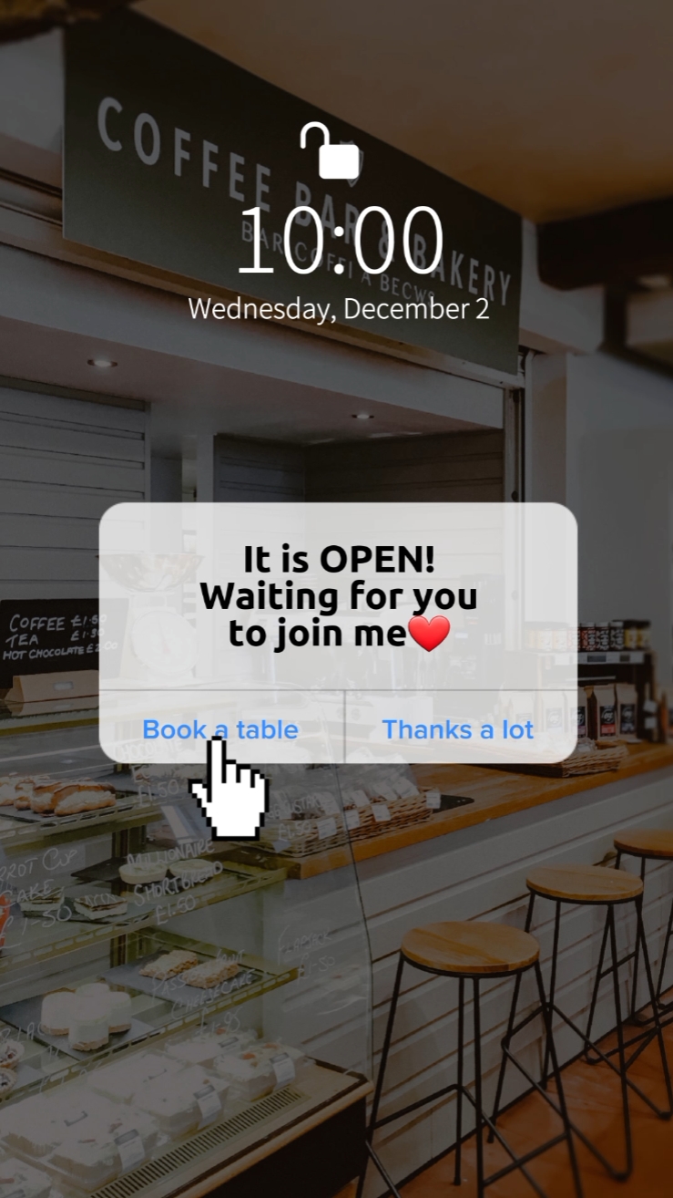 IU de cafetería estilo minimalista 