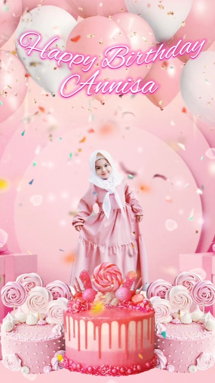 Fille d'anniversaire rose