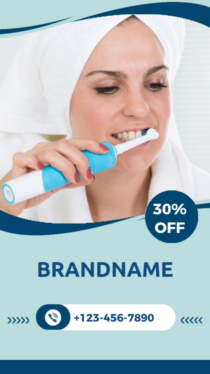 Présentation du point de vente de la brosse à dents électrique dans un style médical simple