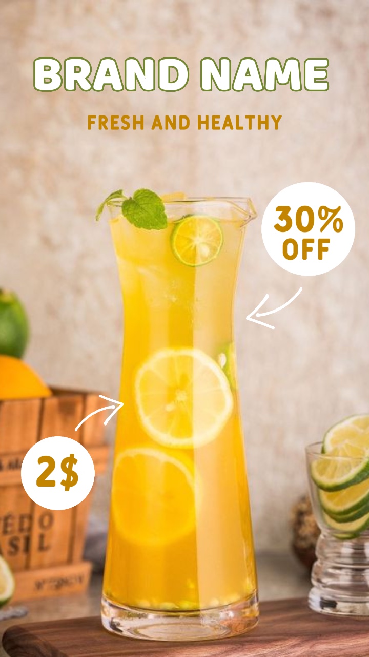 Promo De Jugo De Limón Amarillo