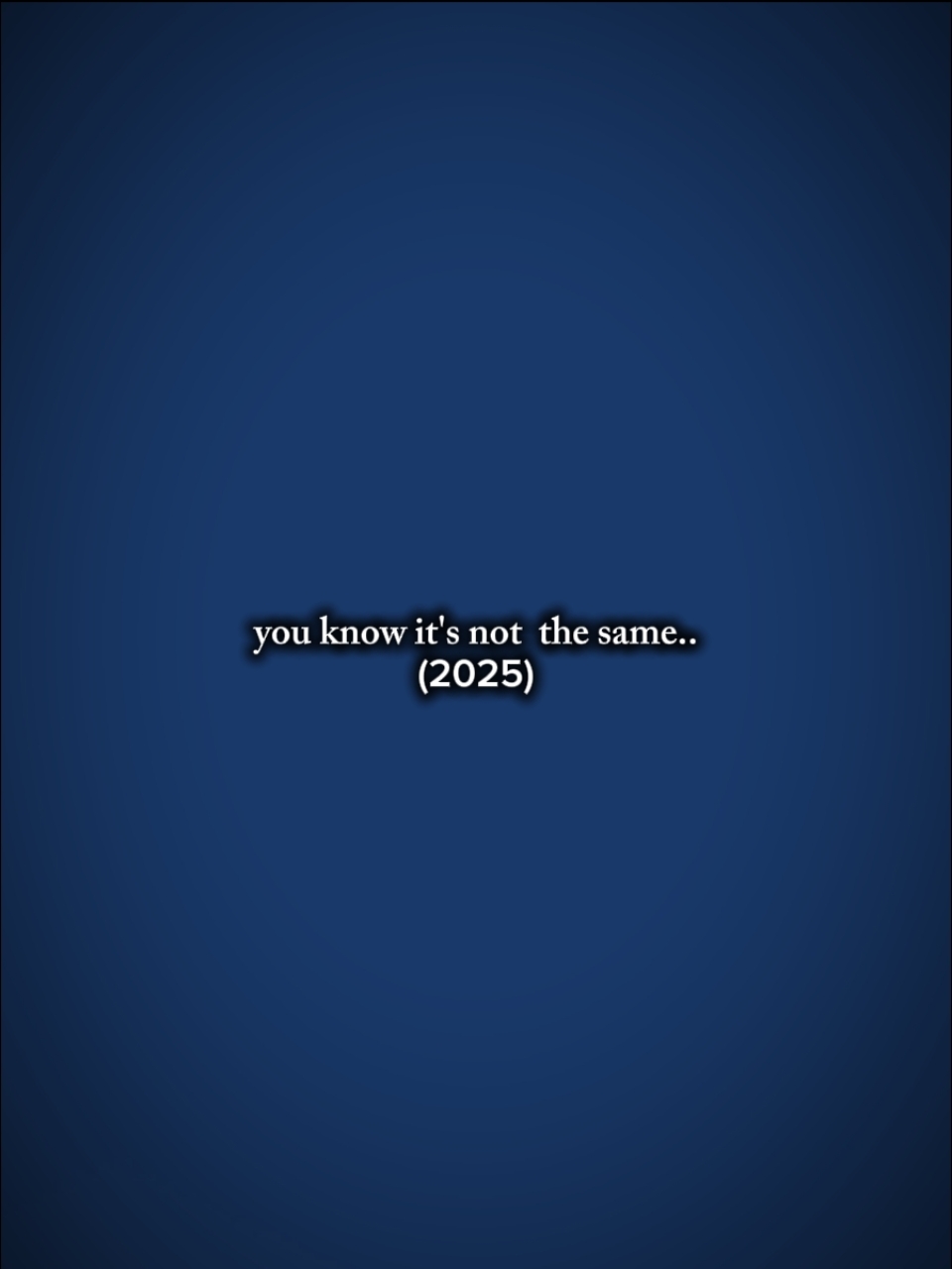 it's not the same