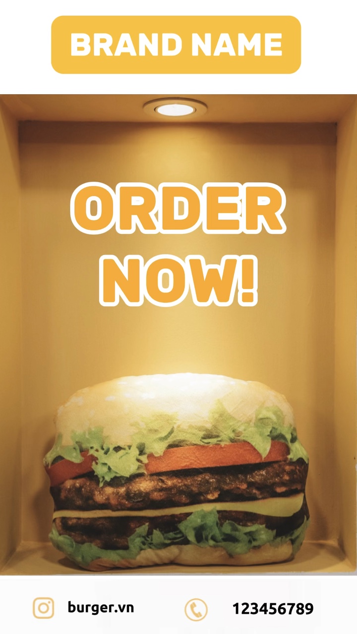 Özel burgerler vitrini ve Kolay TikTok Stili.