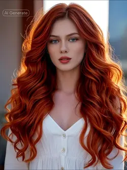 Red Curly Hair AI