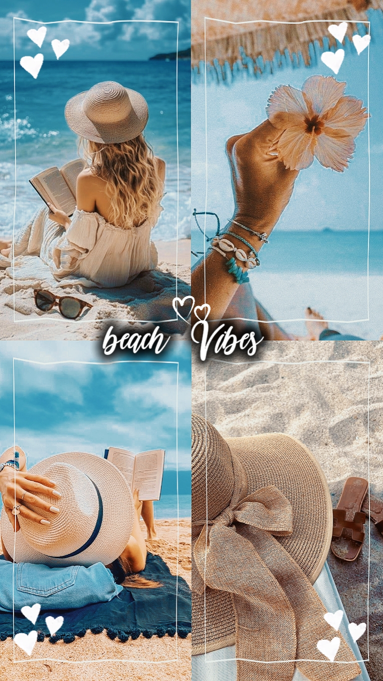 Colagem de vibrações de praia 