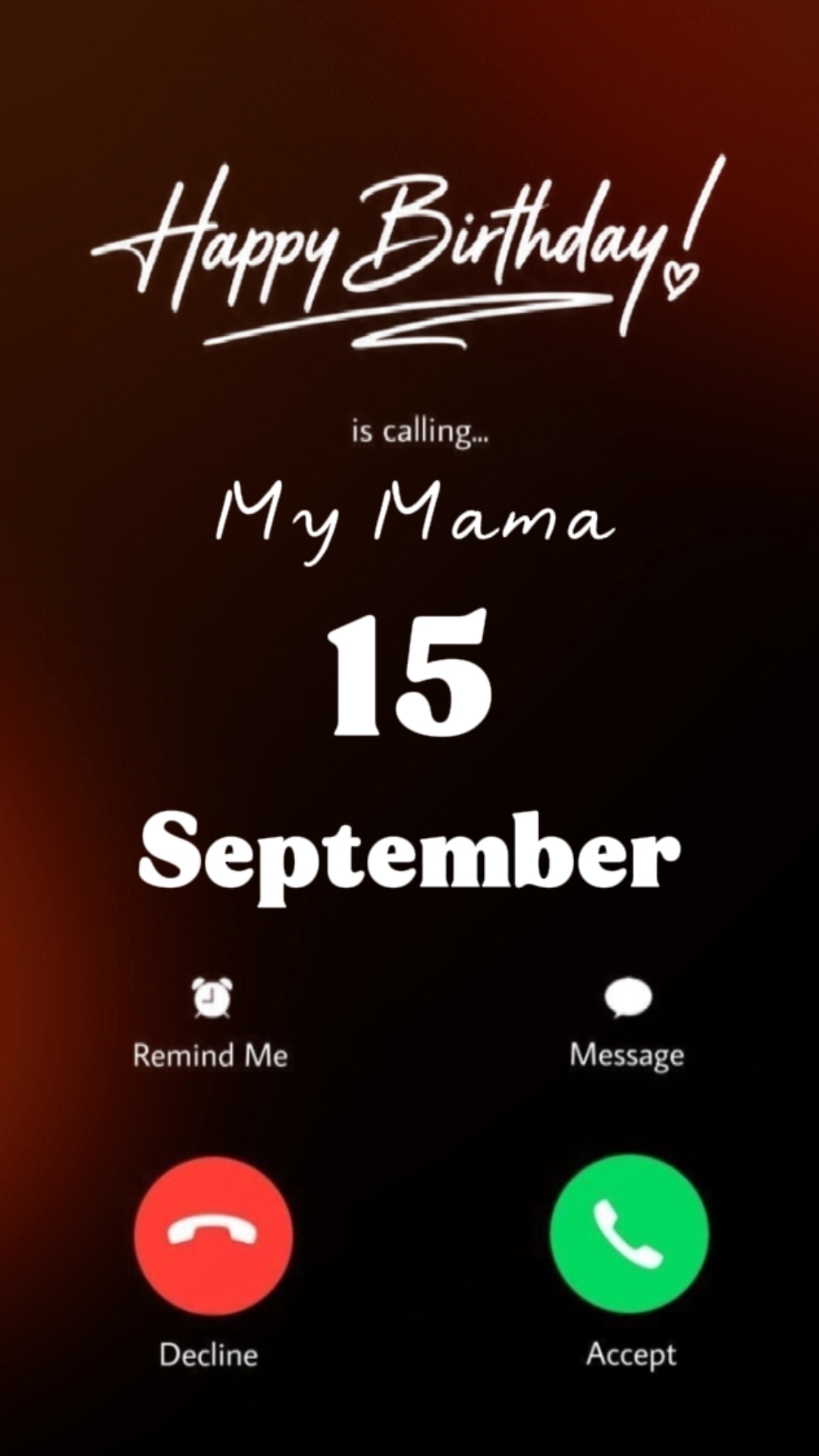 HBD MAMA 15 SEPTEMBE