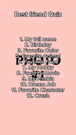 Bestfriend Quiz