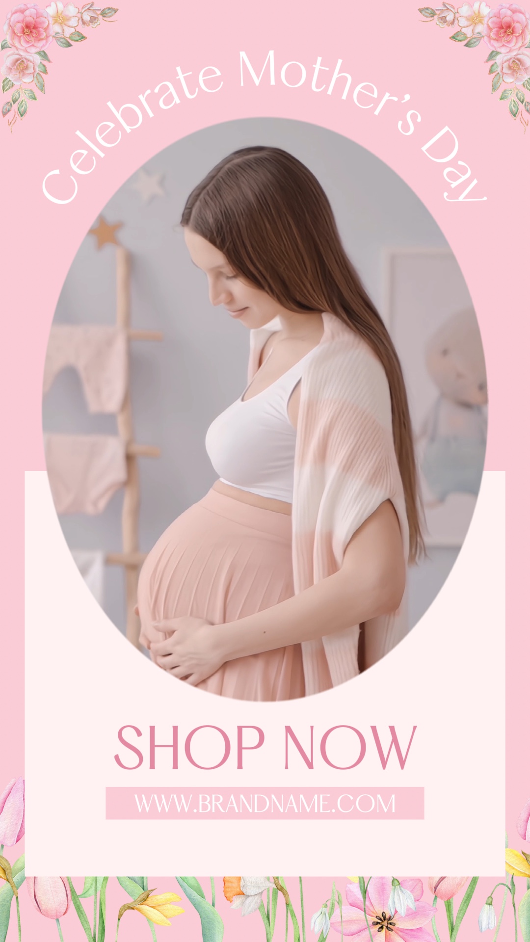 Póster dinámico de exhibición de productos para el día de la madre en estilo TikTok 
