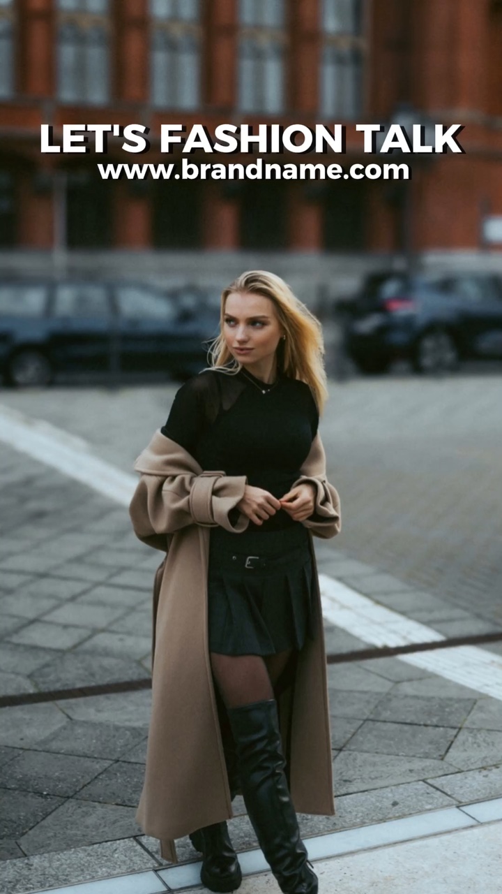 Winterkleidung Produktpräsentation im TikTok-Stil