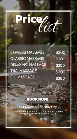 STORY : PRICE LIST