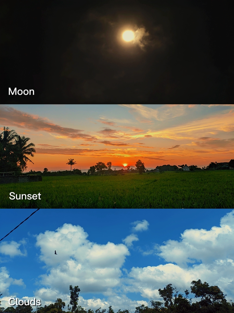 lune coucher de soleil nuages 