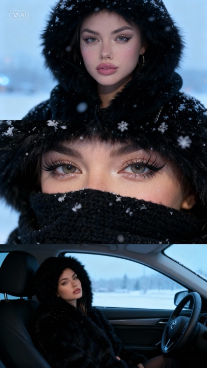 Sessão de fotos na neve 