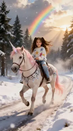 riding a unicorn