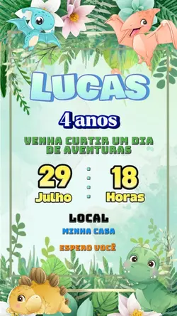 Convite Dinossauro 