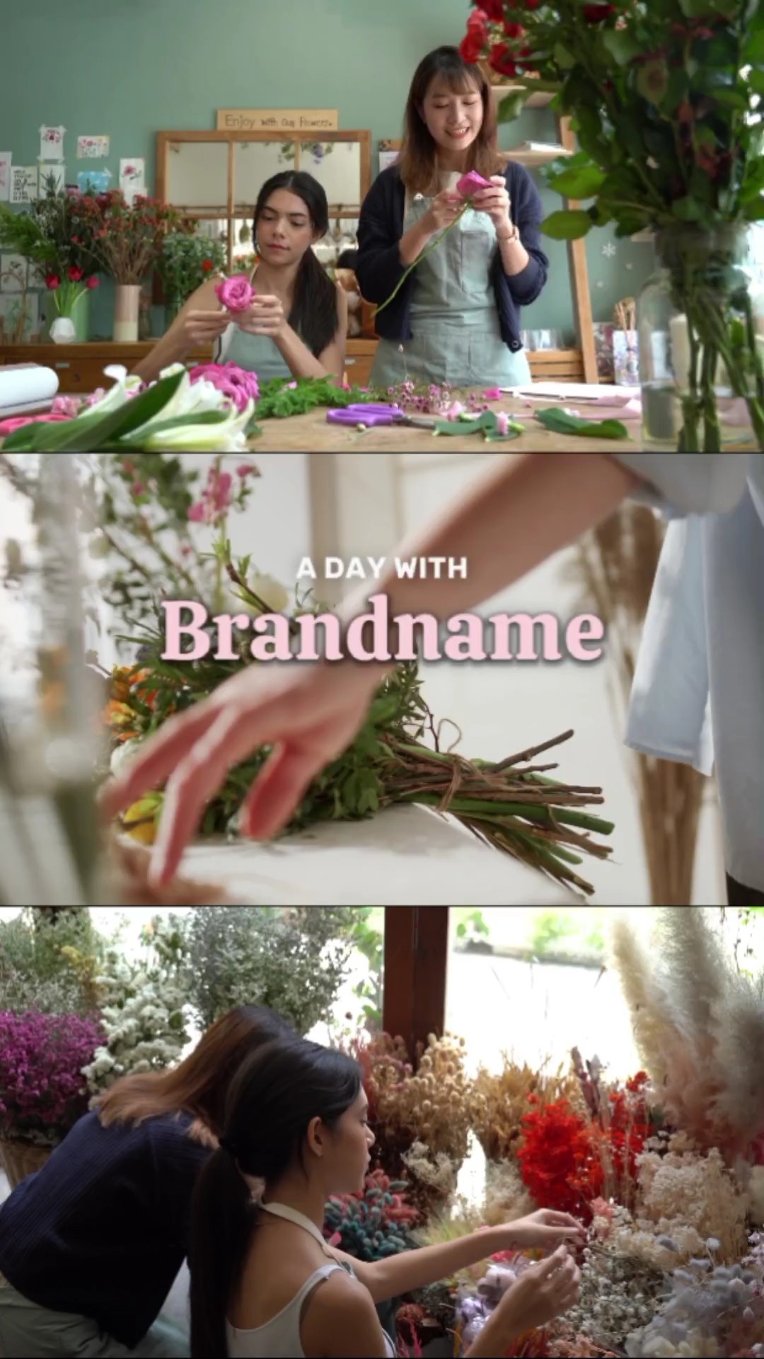 Promoção da loja de flores em vlog combinando com o estilo TikTok