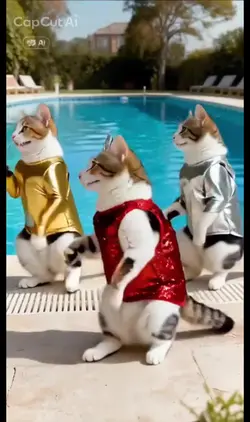 プールサイドで、ダンスチャレンジ。