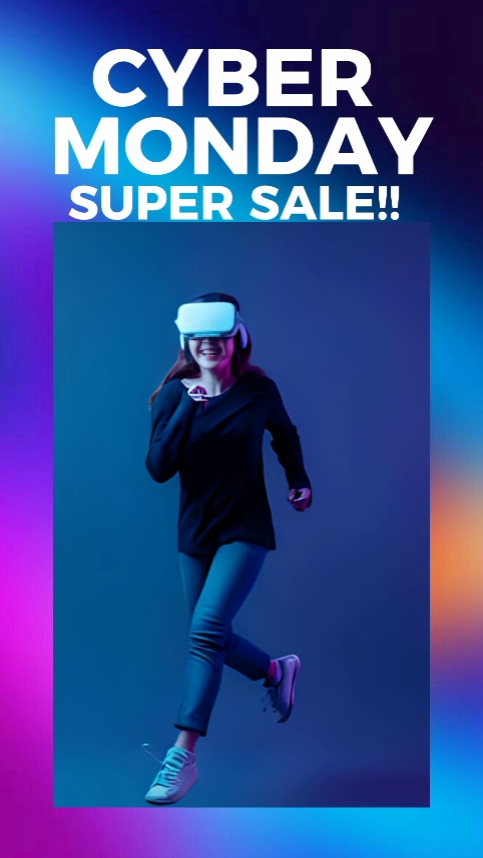 Cyber Monday Produktanzeige Heller und bunter Stil
