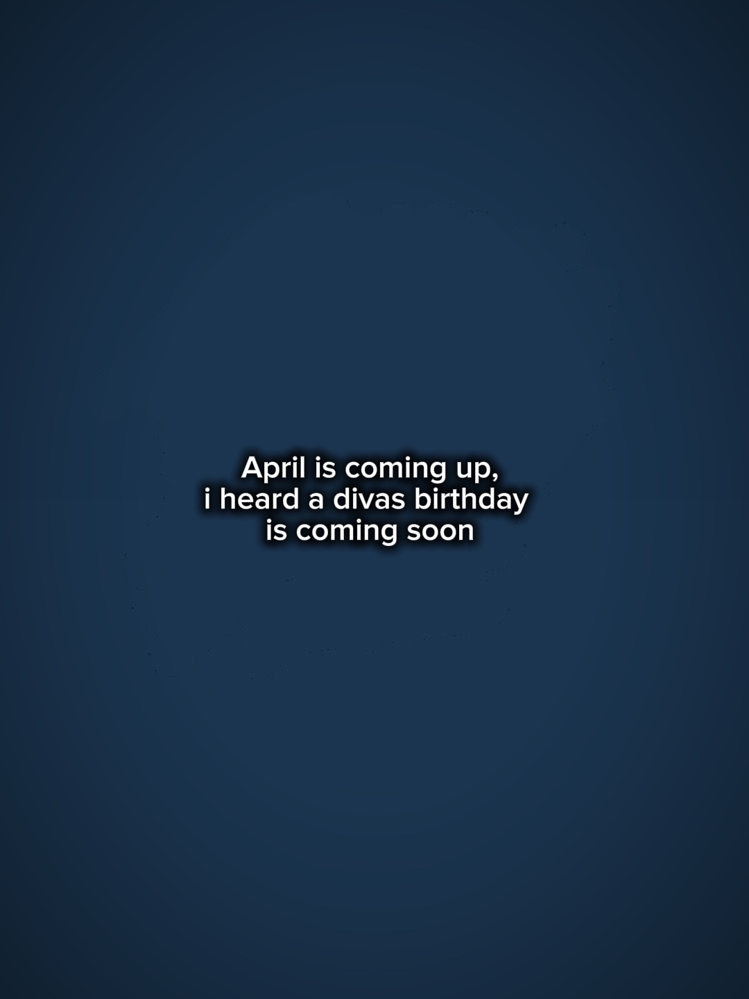 April is coming up