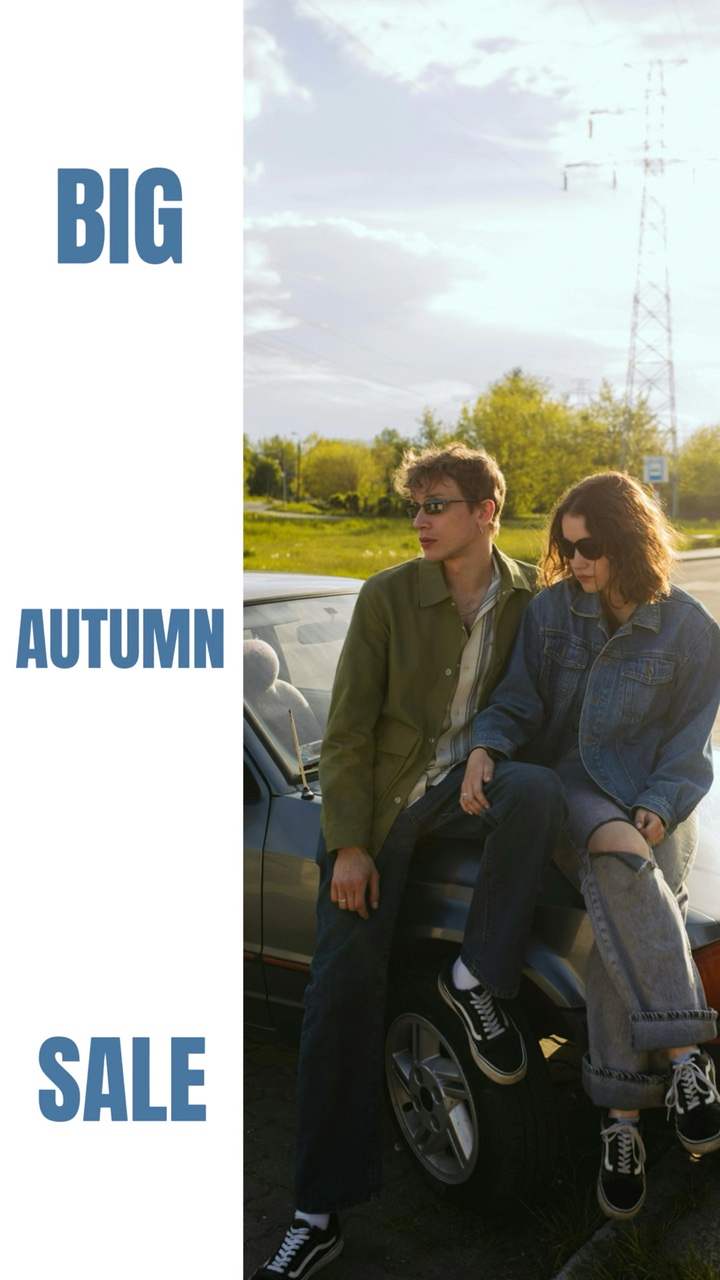 Modèle de vente d'automne de vêtements minimaliste bleu et blanc pour TikTok