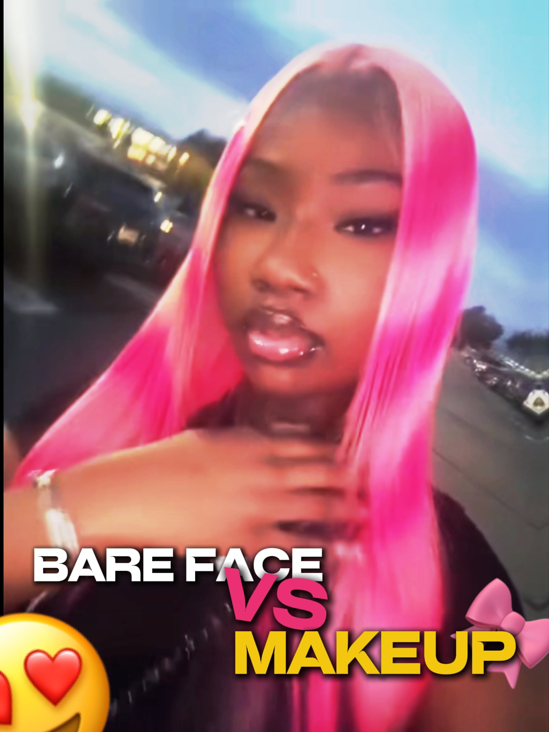 bare face vs makeup😍