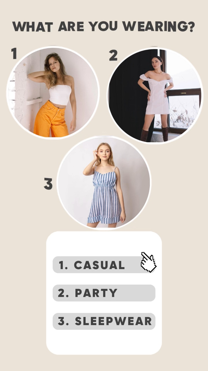 Nachtwäsche Kleidung Produktanzeige im TikTok-Stil