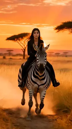 ridding a zebra