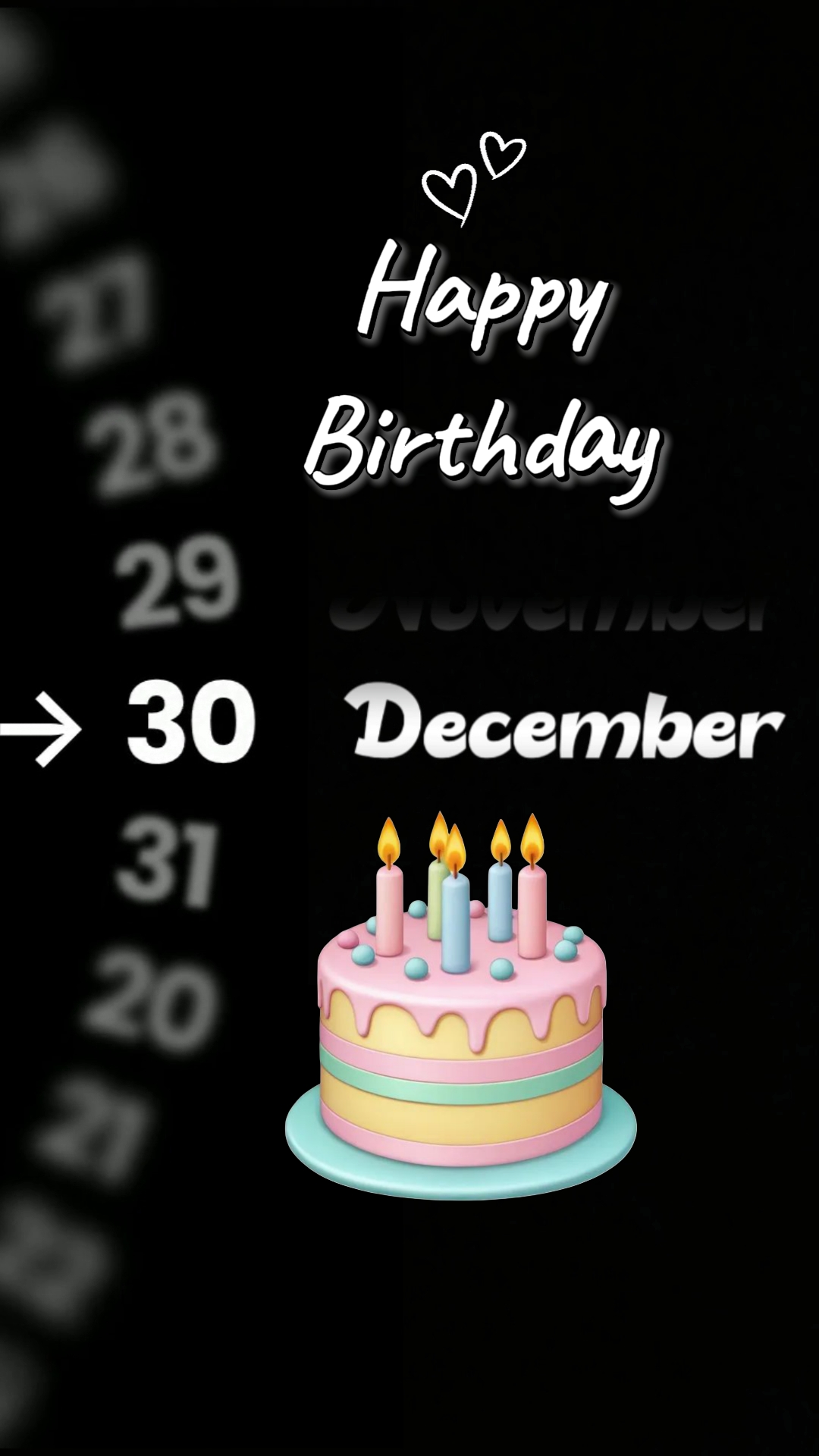 Feliz cumpleaños 30 de diciembre