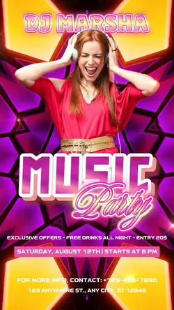 Music Party Neon
